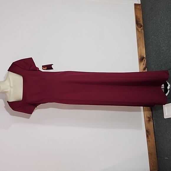 Dress Vintage Faux Corset Burgundy Plus Size 18 - Picture 8 of 9